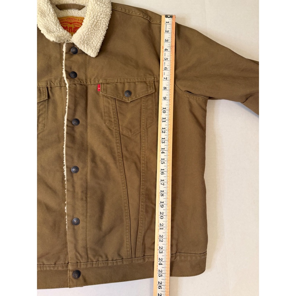 Levi Strauss Co Mens Sherpa Lined Trucker Jacket Brown Size XL - Picture 8 of 10
